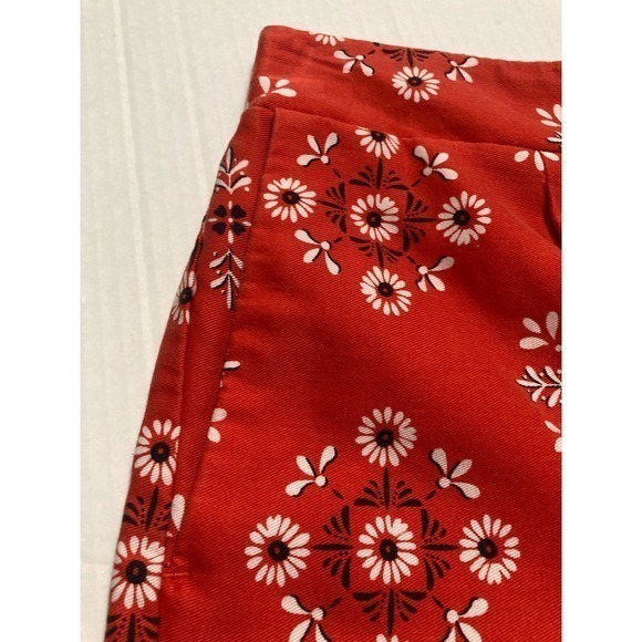 Ann Taylor Pull On Shorts Size 10 Orange White Navy Floral - Picture 4 of 8